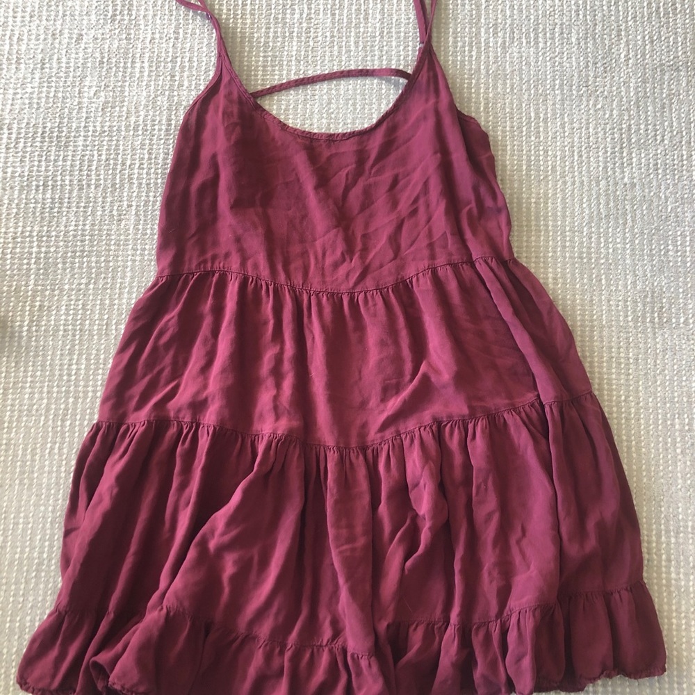 Brandy Melville Wine Red Tiered Dress